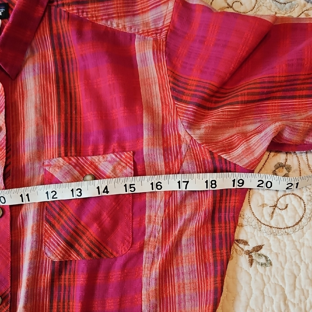 Patagonia Women's Western Short Sleeve Plaid Drift Shirt Size 8 - Picture 5 of 6